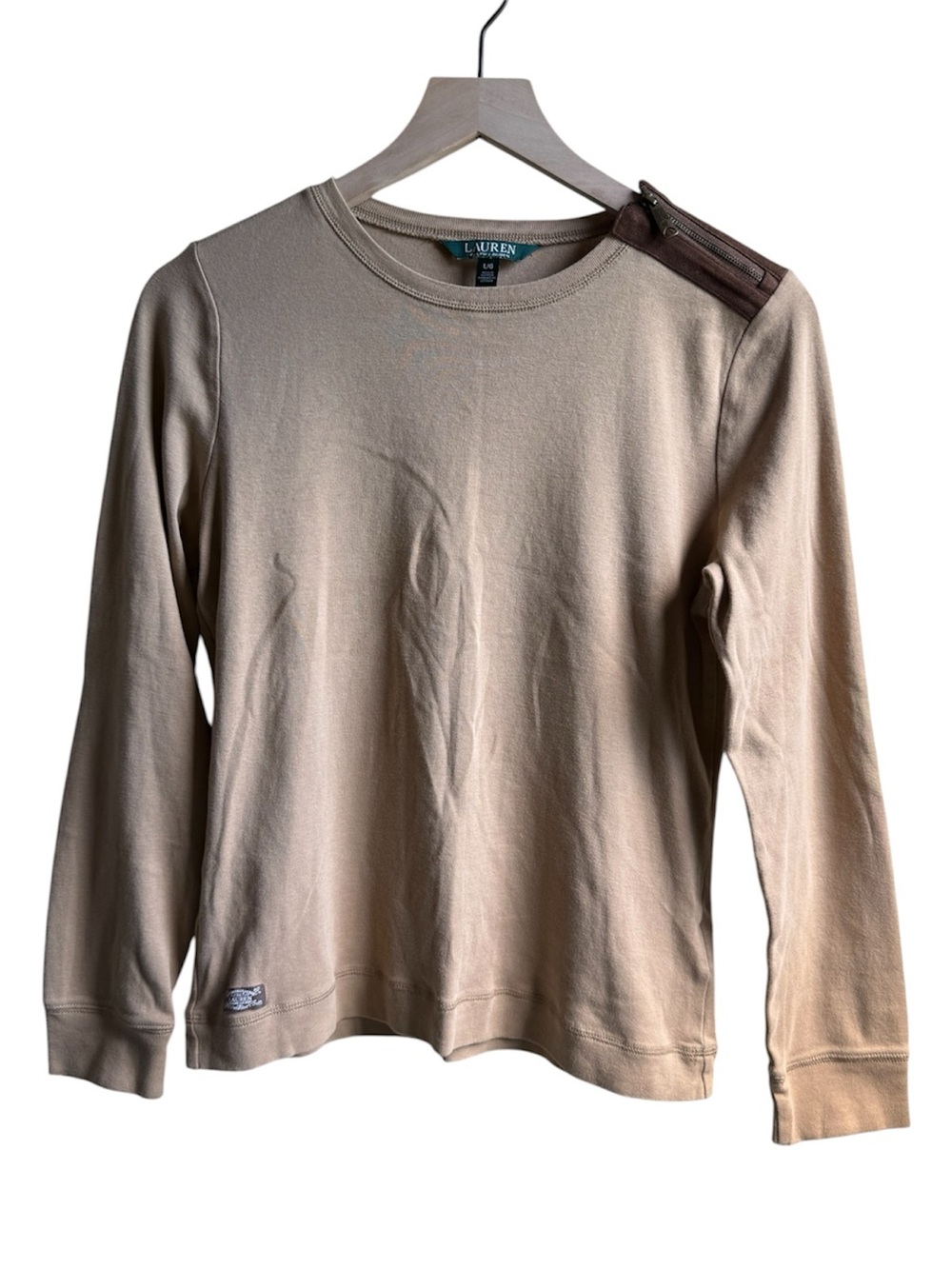 Lauren Ralph Lauren Long Sleeve Faux Suede Top